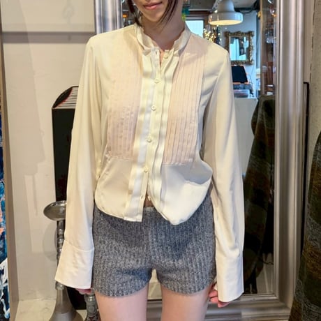 ivory pleats blouse shirt