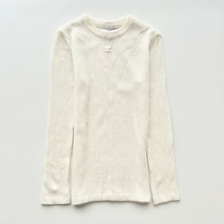 courreges white logo rib knit