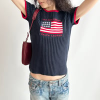 Ralph Lauren navy logo cotton knit