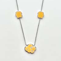courreges orange flower long necklace