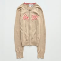 ARMANI logo dual zip cotton knit