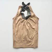 DRIES VAN NOTEN camel halter neck tops