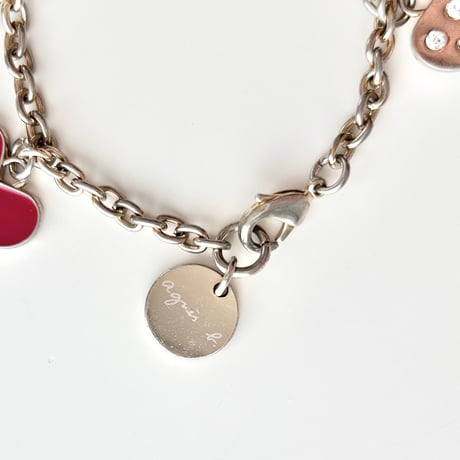agnes b. heart motif chain bracelet