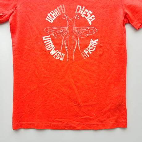 DIESEL orange×white printed T-shirts
