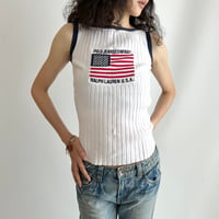 Ralph Lauren white logo knit tank top