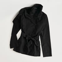 black high neck waist mark middle jacket