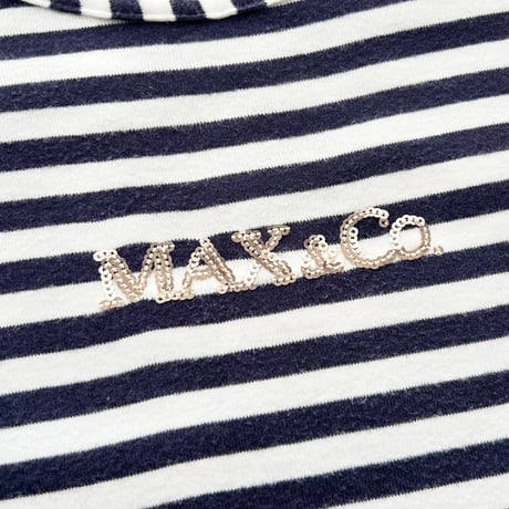 navy striped sequins T-shirts