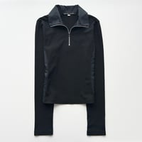 black half zip rib tops