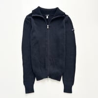 ARMANI navy dual zip cotton knit