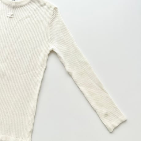 courreges white logo rib knit