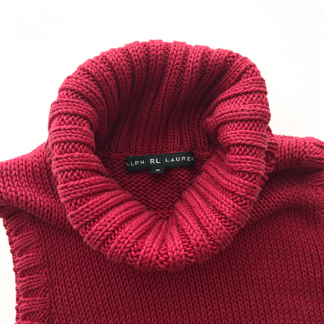 Ralph Lauren red high neck knit vest