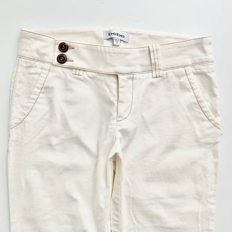 BEBE white button low-rise pants