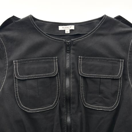 made in Italy / stitch shape full zip jacket