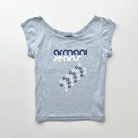 ARMANI pale blue logo T-shirts