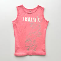 ARMANI pink logo designed tank top