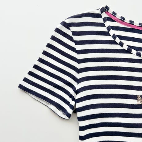 navy striped sequins T-shirts