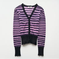 purple multi striped cardigan