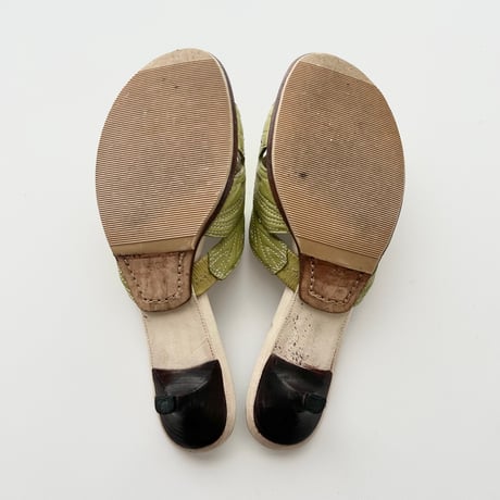 green leather designed mule 23.5cm