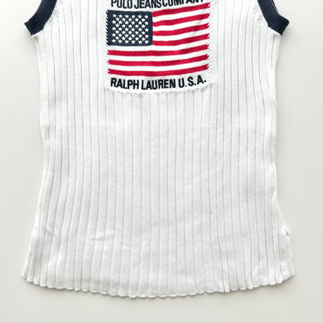 Ralph Lauren white logo knit tank top