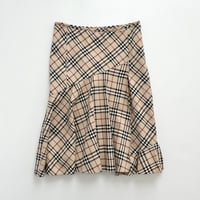 Burberry beige plaid pleats skirt