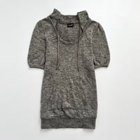 gray knit hoodie tunic
