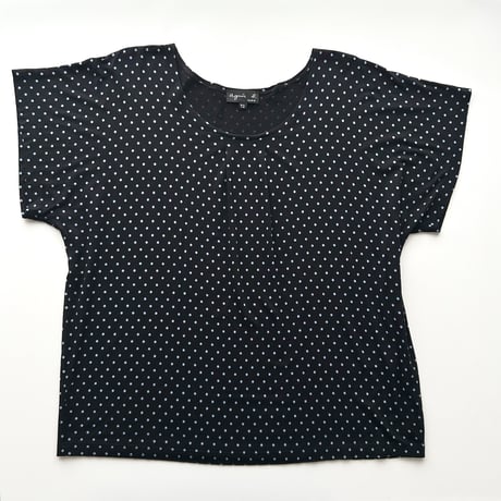 agnes b. black×blue dot tunic T-shirts
