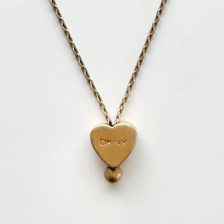 DKNY logo heart chain necklace