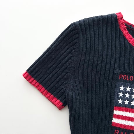 Ralph Lauren navy logo cotton knit