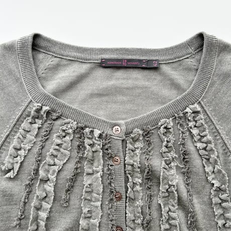 gray frill designed cardigan