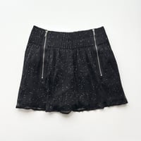 DIESEL black lame zip flare skirt