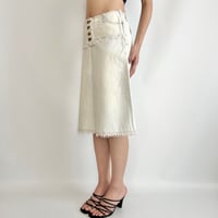 Burberry light denim fringe skirt
