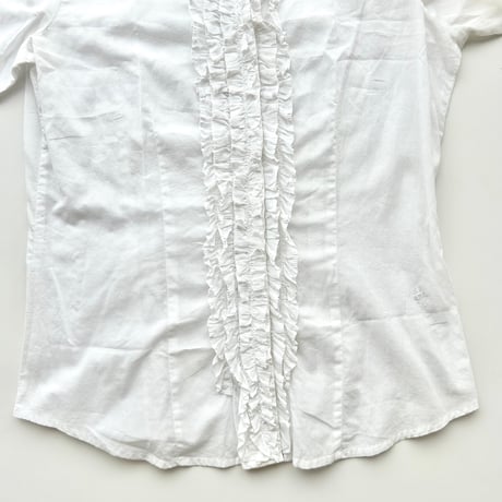 white frill cotton shirt