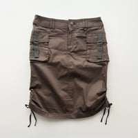 brown side shirring cargo skirt