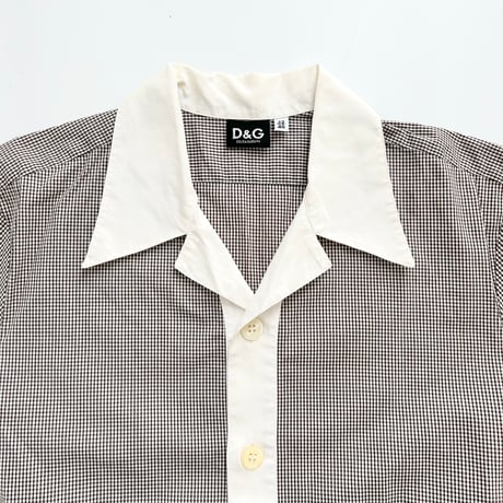 D&G plaid oversized open collar shirt