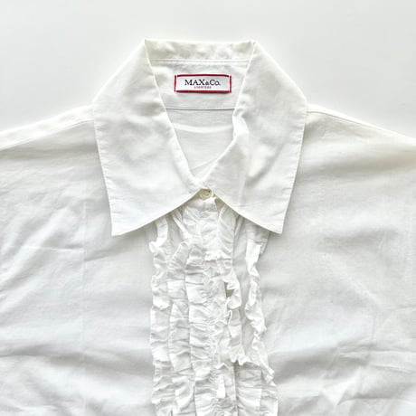 white frill cotton shirt