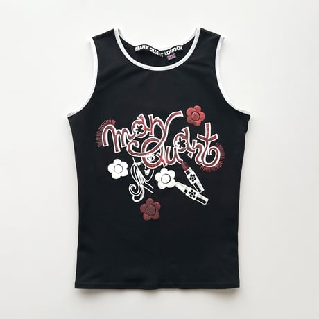 MARY QUANT glitter logo tank top