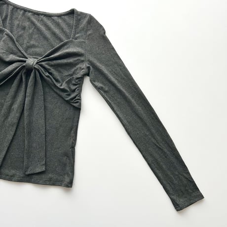 gray ribbon drape tops