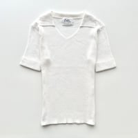 made in Italy / white knit shirt