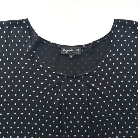 agnes b. black×blue dot tunic T-shirts