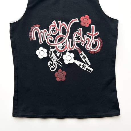 MARY QUANT glitter logo tank top