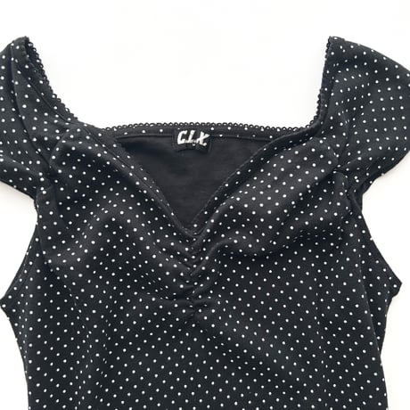 black dot gathered tops