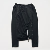 black rhinestone zip designed tops