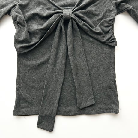 gray ribbon drape tops