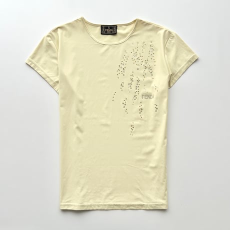 FENDI pale yellow rhinestone tops