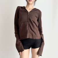 JUICY COUTURE brown piping full zip hoodie