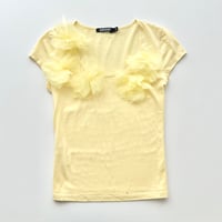 DKNY yellow tulle corsage T-shirts
