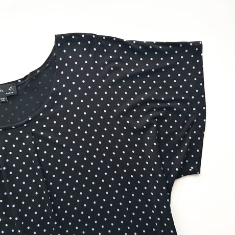 agnes b. black×blue dot tunic T-shirts