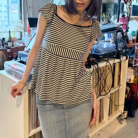 striped halter neck tunic