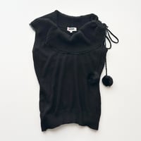 MORGAN high neck ribbon knit vest