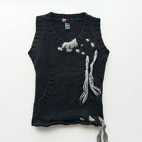 DIESEL black×gray designed knit vest